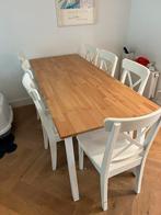 Tafel IKEA + 6 stoelen, Huis en Inrichting, 150 tot 200 cm, Gebruikt, Rechthoekig, Ophalen