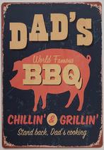 Dad's BBQ chillin grillin reclamebord van metaal wandbord