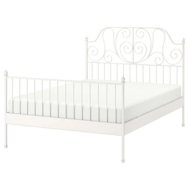 Ikea Leirvik bed 140x200 - Logeerbed in goede staat, Huis en Inrichting, Slaapkamer | Bedden, Zo goed als nieuw, Twijfelaar, 140 cm