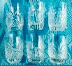 Vintage borrel glazen complete set borrelglazen bewerkt glas, Ophalen of Verzenden
