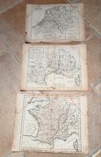 3 Oude Landkaarten, Frankrijk, Landkaart, 1800 tot 2000, Ophalen