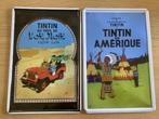 2 Kuifje emaille platen Tintin Au Amerique+Au Pays l'or Noir, Ophalen of Verzenden, Kuifje, Gebruikt, Plaatje, Poster of Sticker