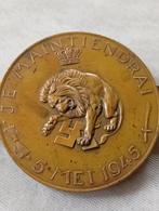 grote bronsen  Gedenkpenning met hakenkruis en leeuw ,, Verzamelen, Militaria | Tweede Wereldoorlog, Ophalen of Verzenden, Overige soorten
