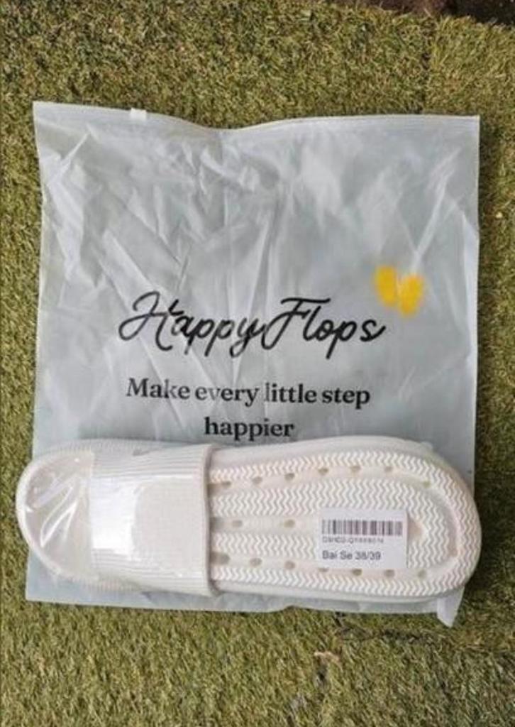 Happyflops Slippers Wit - Maat 38/39 - Nieuw, Kleding | Dames, Schoenen, Nieuw, Wit, Ophalen of Verzenden