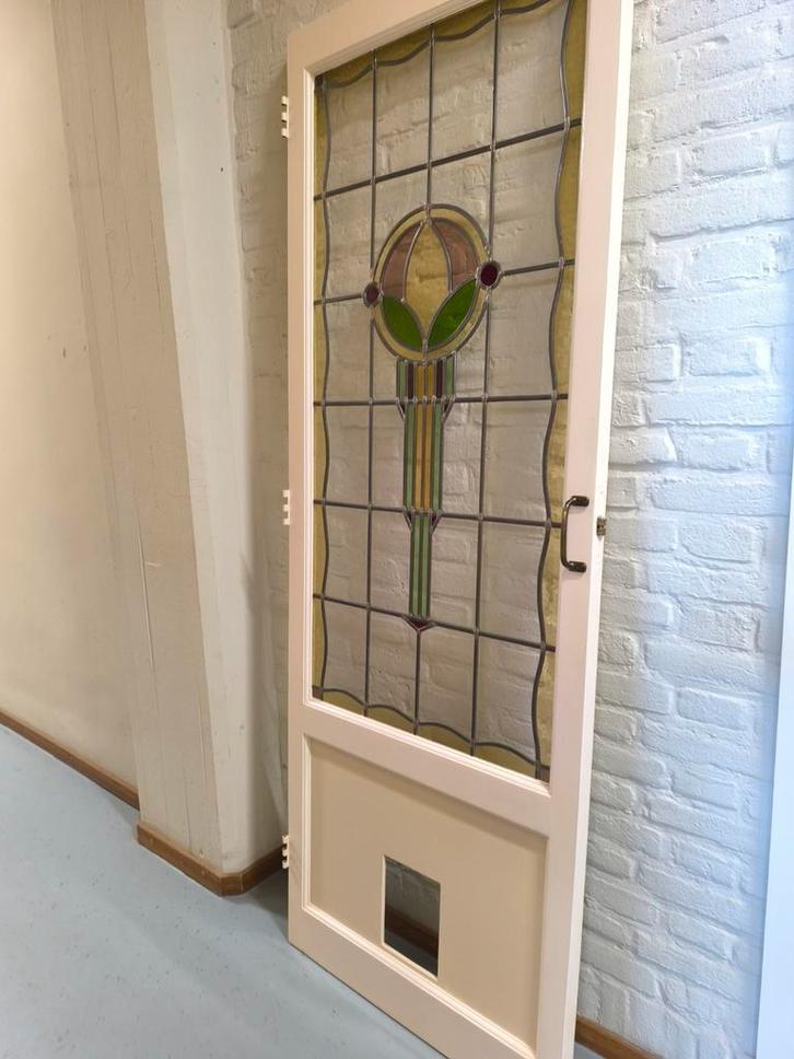 Glas in lood paneel in deur, Hobby en Vrije tijd, Overige Hobby en Vrije tijd, Ophalen