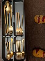 Goud gekleurd Edelstaal/Messing Bestekset, Antiek en Kunst, Ophalen of Verzenden