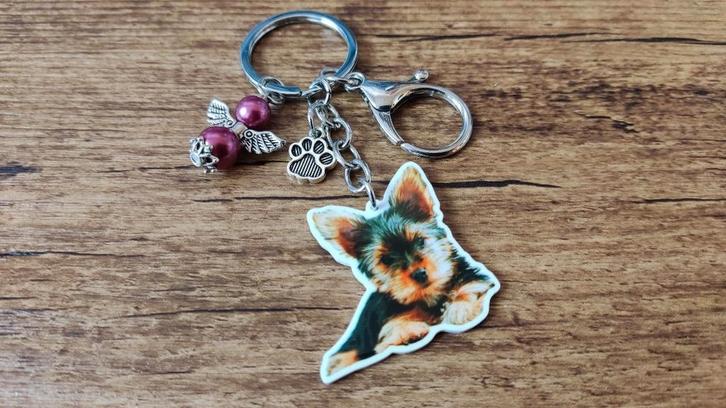Sleutelhanger Yorkshire terriër groot met beschermengeltje, Hobby en Vrije tijd, Overige Hobby en Vrije tijd, Nieuw, Verzenden