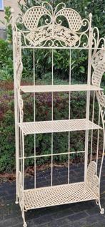 Sierlijke smeedijzeren tuin etagère met 4 plateaus(brocante), Tuin en Terras, Ophalen, Gebruikt
