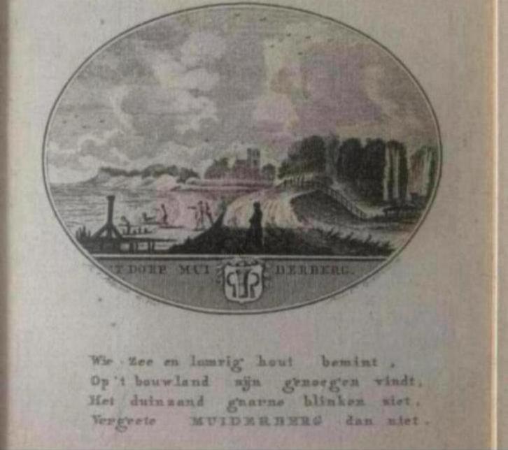 Kopergravure Muiderberg 1793 - Van Ollefen & Bakker, Antiek en Kunst, Kunst | Etsen en Gravures, Ophalen of Verzenden