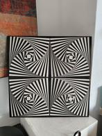2767 vintage optische Kunst - Zwart-Wit Hout, Ophalen of Verzenden