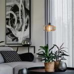 2 QAZQA Art Deco hanglampen zwart met amber glas - Bizle, Huis en Inrichting, Lampen | Hanglampen, Ophalen, Nieuw, Glas, 75 cm of meer