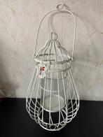 Mooi nieuw ijzeren Windlicht met glazen stolp, 25 tot 50 cm, Ophalen of Verzenden, Zo goed als nieuw, Metaal