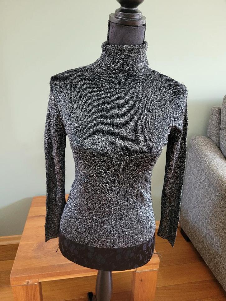 BY CLARA zwart zilveren coltrui col truitje maat S Nieuw, Kleding | Dames, Truien en Vesten, Nieuw, Maat 36 (S), Zwart, Ophalen of Verzenden