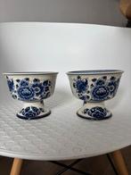 2 Schalen met voet Delfts Blauw, Ophalen of Verzenden