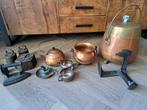 Antieke vintage spullen koperen ketel en potten. Gewichten, Ophalen