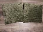 2 Donkergroene Sierkussens 45x45cm, Huis en Inrichting, Woonaccessoires | Kussens, Ophalen of Verzenden, Nieuw, Groen, Vierkant