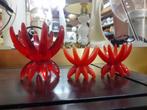 Friedel jaren 70 design kandelaars rood plexi retro 1970s, Huis en Inrichting, Woonaccessoires | Kandelaars en Kaarsen, Kunststof