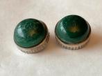 Zilveren oorbellen Jade clips, Sieraden, Tassen en Uiterlijk, Oorbellen, Verzenden, Zo goed als nieuw, Met edelsteen, Knopjes of Stekers