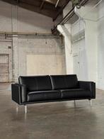 Leolux Bellice Zwart | Leer (SHOWROOMMODEL), Driepersoons, 75 tot 100 cm, Ophalen of Verzenden, Zo goed als nieuw