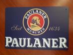 Paulaner 20x30 cm Reclamebord, Verzamelen, Ophalen of Verzenden, Nieuw, Reclamebord, Plaat of Schild, Overige merken