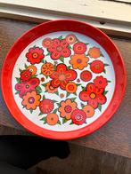 Prachtig retro dienblad rond metaal, Ophalen of Verzenden, Huis en Inrichting