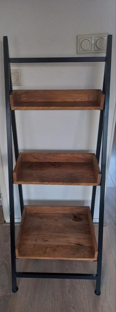 etagere teak/metaal, Huis en Inrichting, Woonaccessoires | Etagères, Gebruikt, Ophalen
