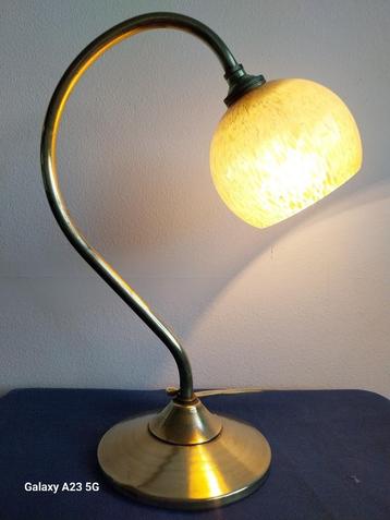 Art Deco tafellamp bedlampje geel glas verre de Clichy beschikbaar voor biedingen