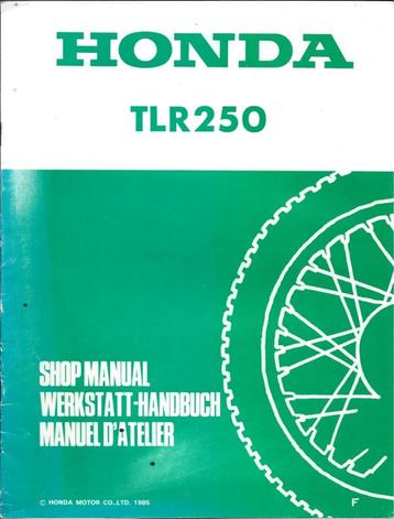 Honda TLR250 addendum shop manual (3609z) beschikbaar voor biedingen