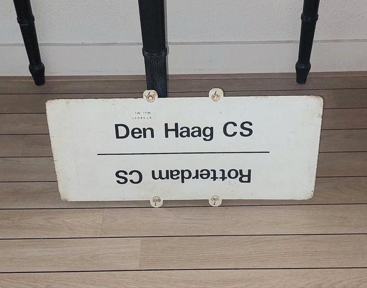 Origineel NS Treinbord - Den Haag CS / Rotterdam CS, Verzamelen, Spoorwegen en Tramwegen, Gebruikt, Trein, Overige typen, Ophalen of Verzenden