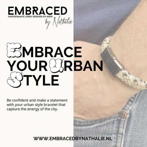 Handgemaakte sieraden van leer | EMBRACED by Nathalie, Sieraden, Tassen en Uiterlijk, Armbanden, Nieuw, Leer, Overige kleuren