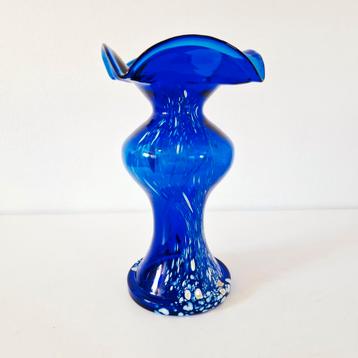 Mondgeblazen vintage blauwe vaas Murano stijl   beschikbaar voor biedingen