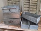 7 oude brocante blikken bakjes vintage bakkersblik brocante, Ophalen