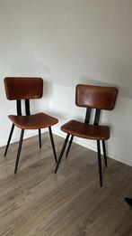 Mooie lederen stoelen met stalen frame, Huis en Inrichting, Stoelen, Ophalen