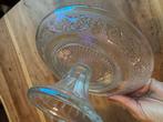 Vintage glazen parelmoer schaal op voet, Huis en Inrichting, Woonaccessoires | Schalen en Manden, Schaal, Rond, Ophalen of Verzenden