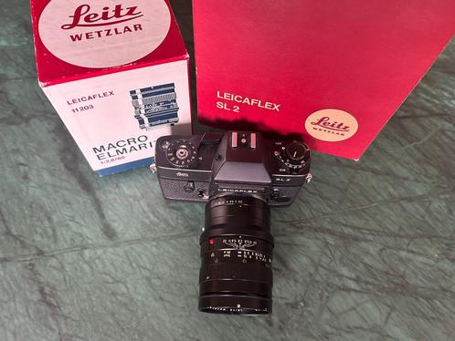 Leica Leicaflex SL2 + Macro Elmarit-R 60mm, Audio, Tv en Foto, Fotocamera's Analoog, Zo goed als nieuw, Spiegelreflex, Leica, Ophalen of Verzenden