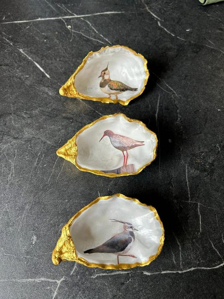 Oester Schalen met Vogel Decoratie, Huis en Inrichting, Woonaccessoires | Overige, Zo goed als nieuw, Ophalen of Verzenden