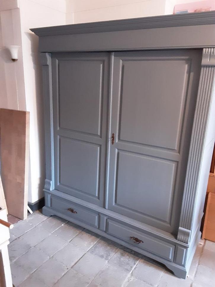 Brocante grenen kast kledinkast DEMONTABEL, Huis en Inrichting, Kasten | Buffetkasten, Gebruikt, 150 tot 200 cm, 100 tot 150 cm