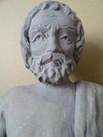 Houten beeld Asclepius Griekse God van de Geneeskunde 36cm, Antiek en Kunst, Ophalen of Verzenden