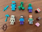 LEGO: Minecraft set diverse minifigs met accessoires, Ophalen of Verzenden, Zo goed als nieuw, Losse stenen, Lego