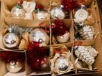 Vintage kerstballen en kerst dennenappel Made in GDR in doos, Diversen, Kerst, Ophalen of Verzenden, Gebruikt