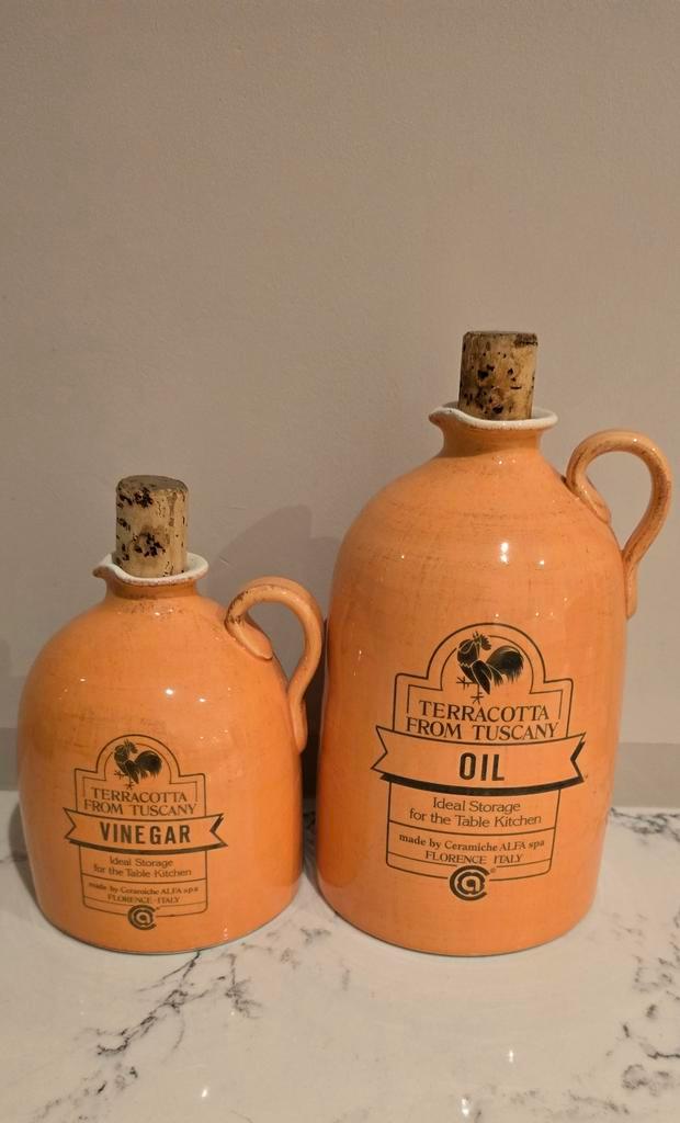 Vintage Aardewerk Kruiken - Terracotta uit Toscane, Huis en Inrichting, Keuken | Keukenbenodigdheden, Gebruikt, Ophalen of Verzenden