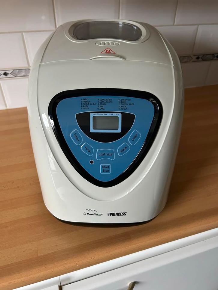 Broodbakmachine - Princess, Witgoed en Apparatuur, Broodbakmachines, Gebruikt, Met timer, 400 tot 800 gram deeg, Kijkvenster, Ophalen