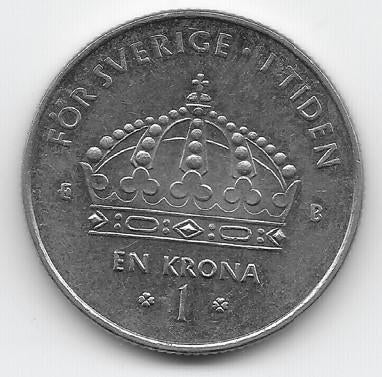 Zweden 1 krona 2002 KM# 894, Verzenden, Overige landen, Losse munt