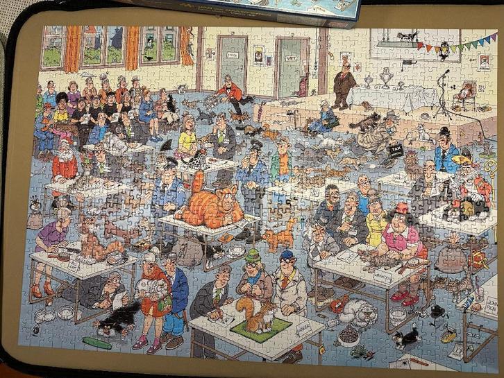 Jan van Haasteren 1110100032 De Kattenshow, Hobby en Vrije tijd, Denksport en Puzzels, Zo goed als nieuw, Legpuzzel, 500 t/m 1500 stukjes