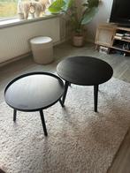 Zwarte bijzettafel set, Gebruikt, Rond, 55 tot 75 cm, Hout