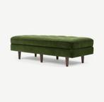 GEZOCHT: groene velvet voetenbank / hocker van MADE (scott), Ophalen, Zo goed als nieuw, Rechthoekig