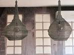 Industriële metalen hanglampen set, Huis en Inrichting, Lampen | Hanglampen, Ophalen of Verzenden, Zo goed als nieuw, Metaal, 50 tot 75 cm