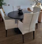 6 wit echt leren eethoek stoelen, Huis en Inrichting, Complete eetkamers, Ophalen, Gebruikt, 4 tot 6 stoelen