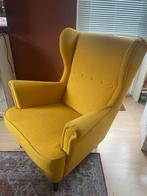 Gele Oorfauteuil strandmon, Huis en Inrichting, Fauteuils, Ophalen, Gebruikt, 75 tot 100 cm, Stof