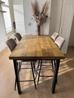 Mangohouten Eettafel en Stoelen, Ophalen, 100 tot 150 cm, 50 tot 100 cm, Zo goed als nieuw